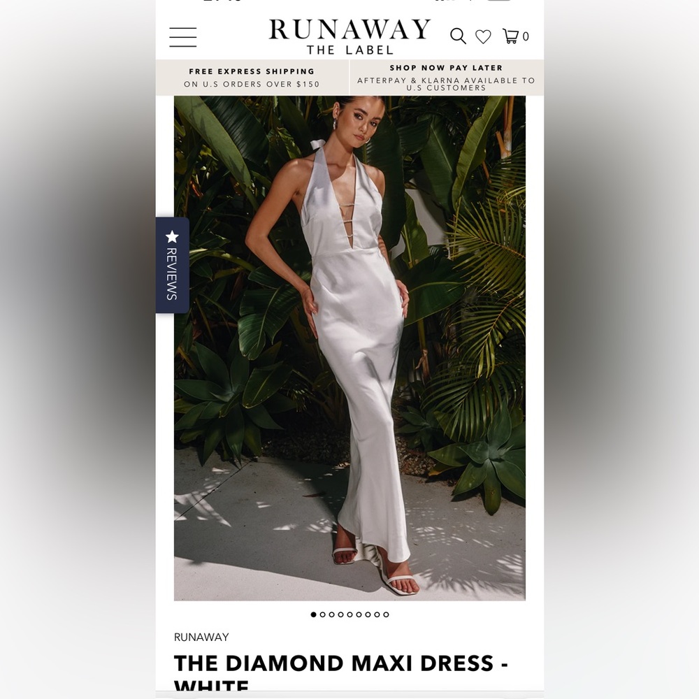 Runaway The Label Diamond Maxi Dress - white. NWT. Perfect for brides!
